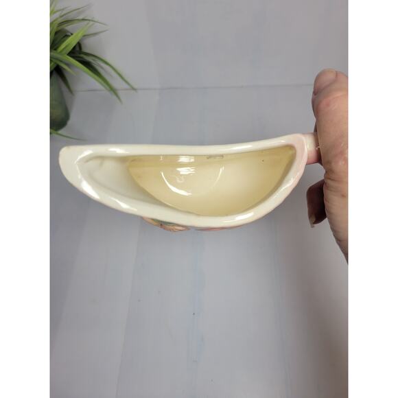 Vintage Pink Pitcher Wall Pocket Hull Pottery 81, Butterfly Floral Kitschy Decor - Picture 5 of 5